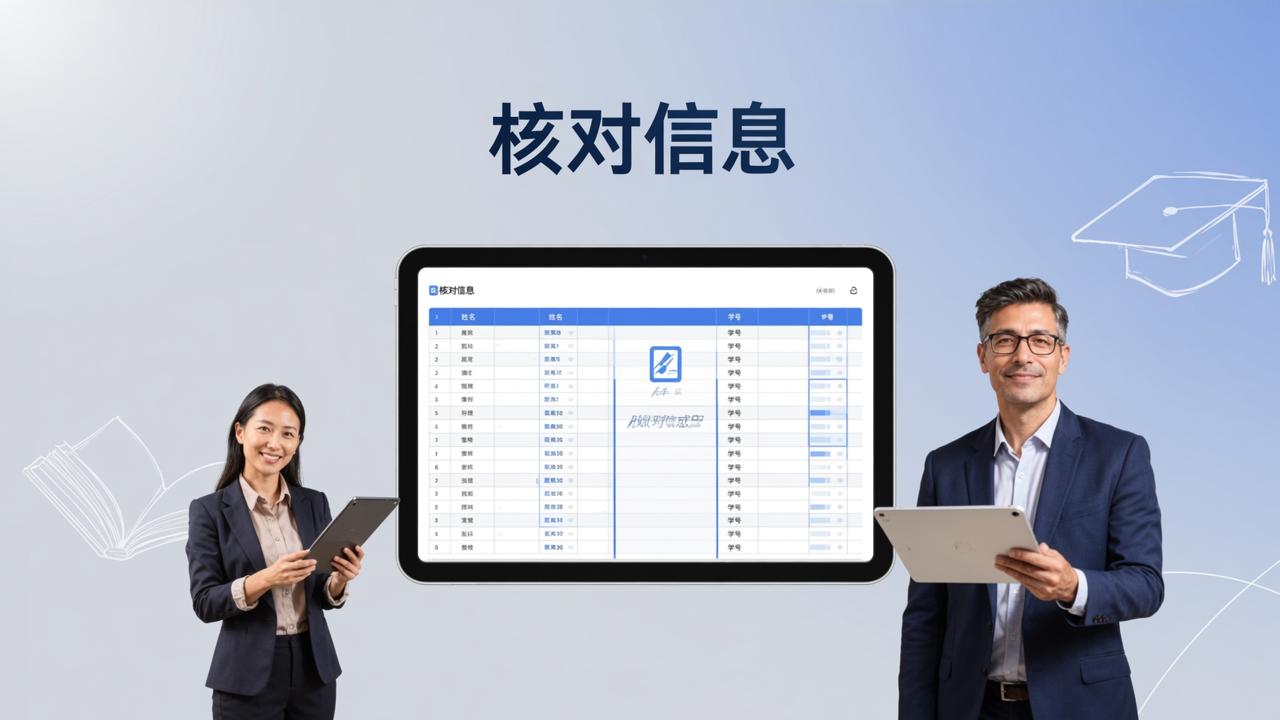 怎样用核对信息小程序扫码核对学籍数据？导入Excel→发二维码→导出带签名的Excel全流程实操
