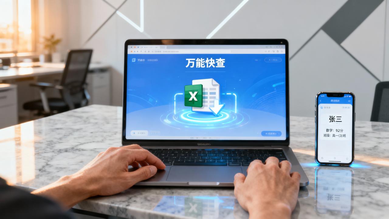 Excel转查询系统怎么实现？万能快查无需编程，扫码查分/查工资/查分班一步到位
