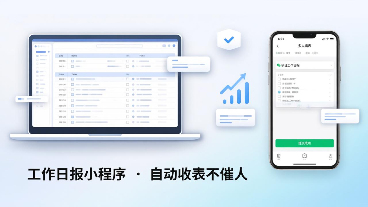 工作日报小程序怎么让同事自动交表不催人？多人填表实操教程（含日报模板+导出Excel步骤）