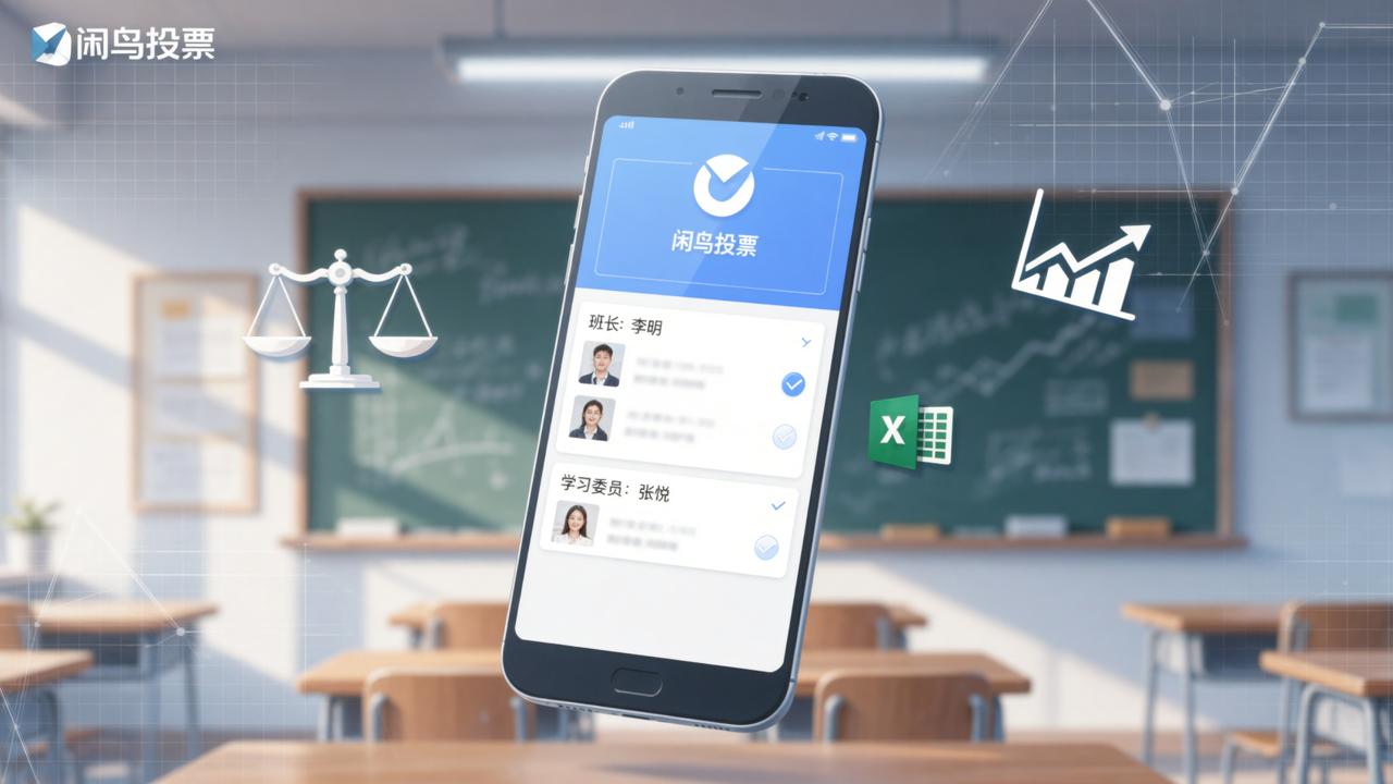 班干部选举怎么做到公平公正？闲鸟投票扫码无记名投票+实时结果+Excel导出全流程实操指南