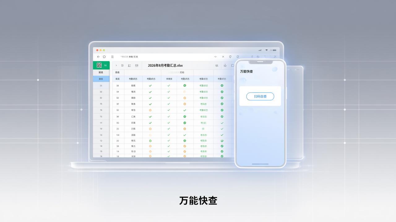 怎样用Excel发考勤明细？万能快查扫码自查教程，HR不用再群发核对