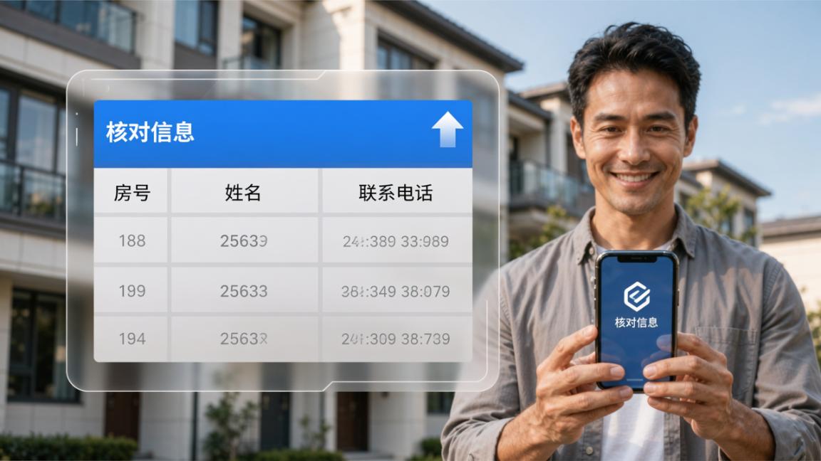 社区住户信息核对怎么做？导入Excel花名册、住户扫码自主核对、结果自动汇总导出