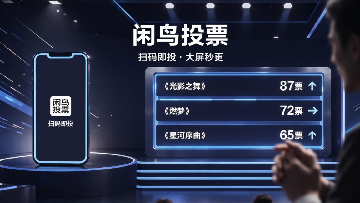 年会节目投票怎么实时显示排名？闲鸟投票扫码即投+大屏刷新实操教程