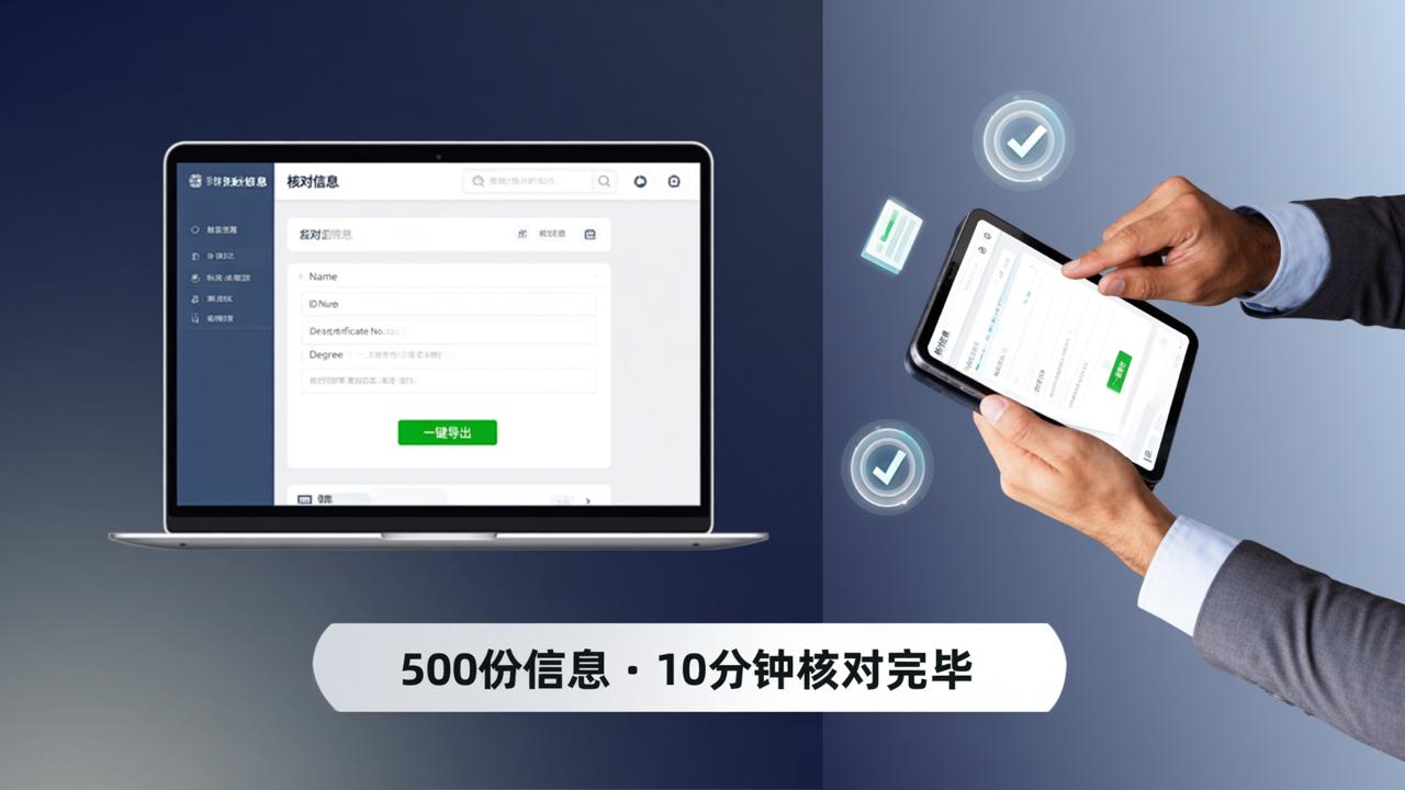 报名资料核对怎么快？500份信息10分钟搞定，核对信息小程序实操教程