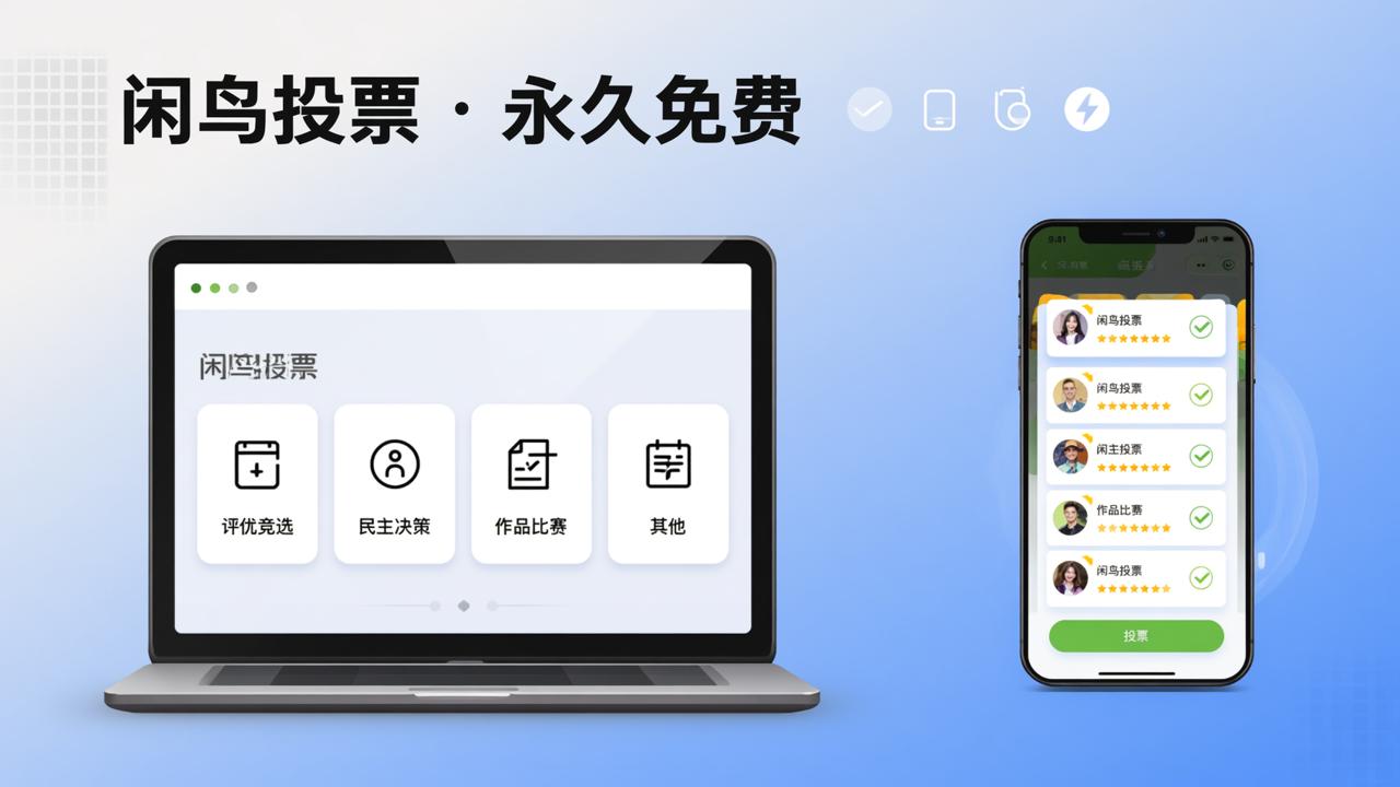 怎样做免费投票小程序？闲鸟投票永久免费模板实操教程（含评优/民主决策/作品比赛）