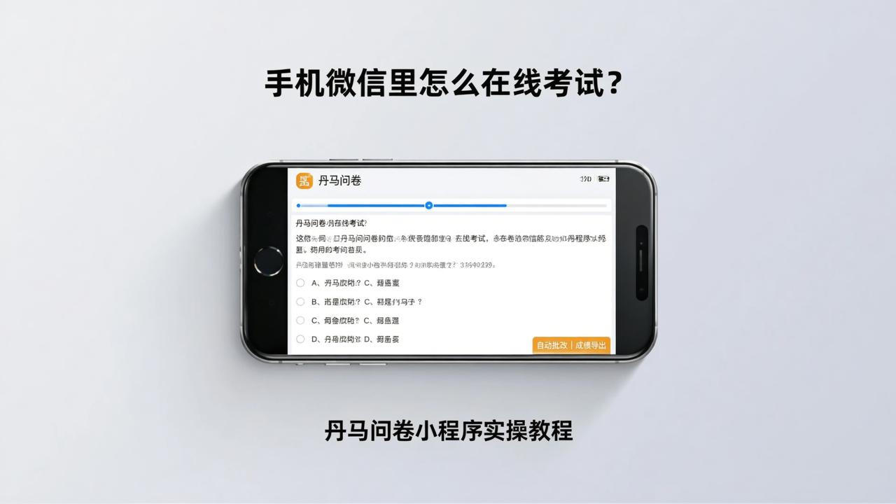 手机微信里怎么在线考试？丹马问卷小程序实操教程（含自动批改和成绩导出）