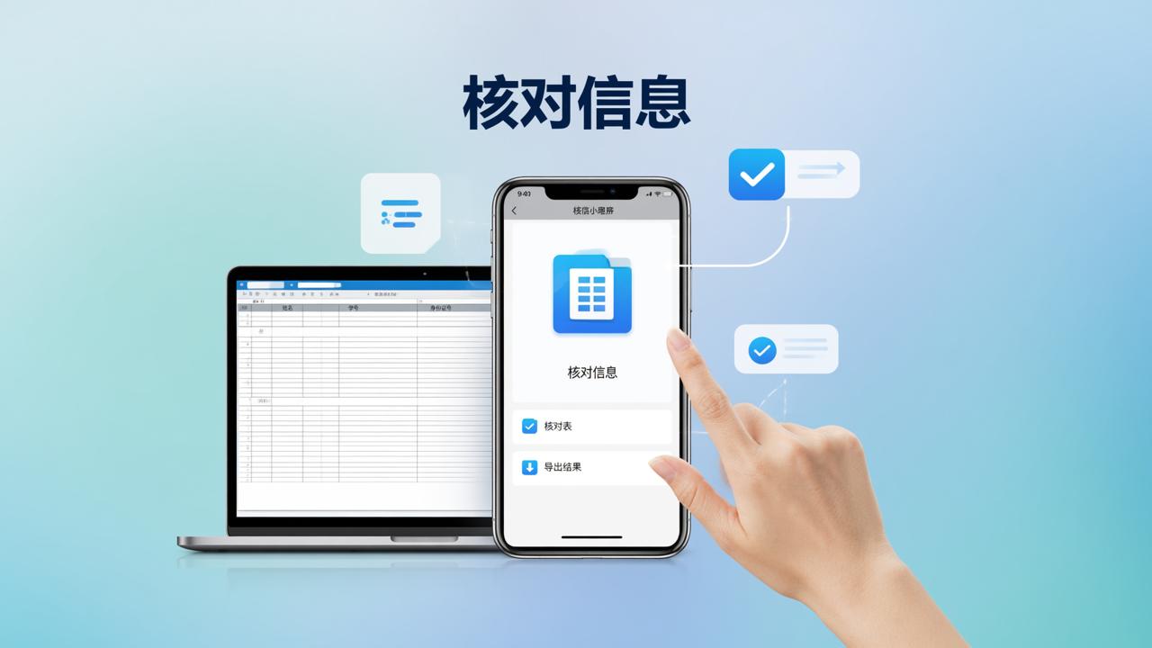 核对信息微信小程序怎么用？导入Excel、发核对表、导出结果全流程教程