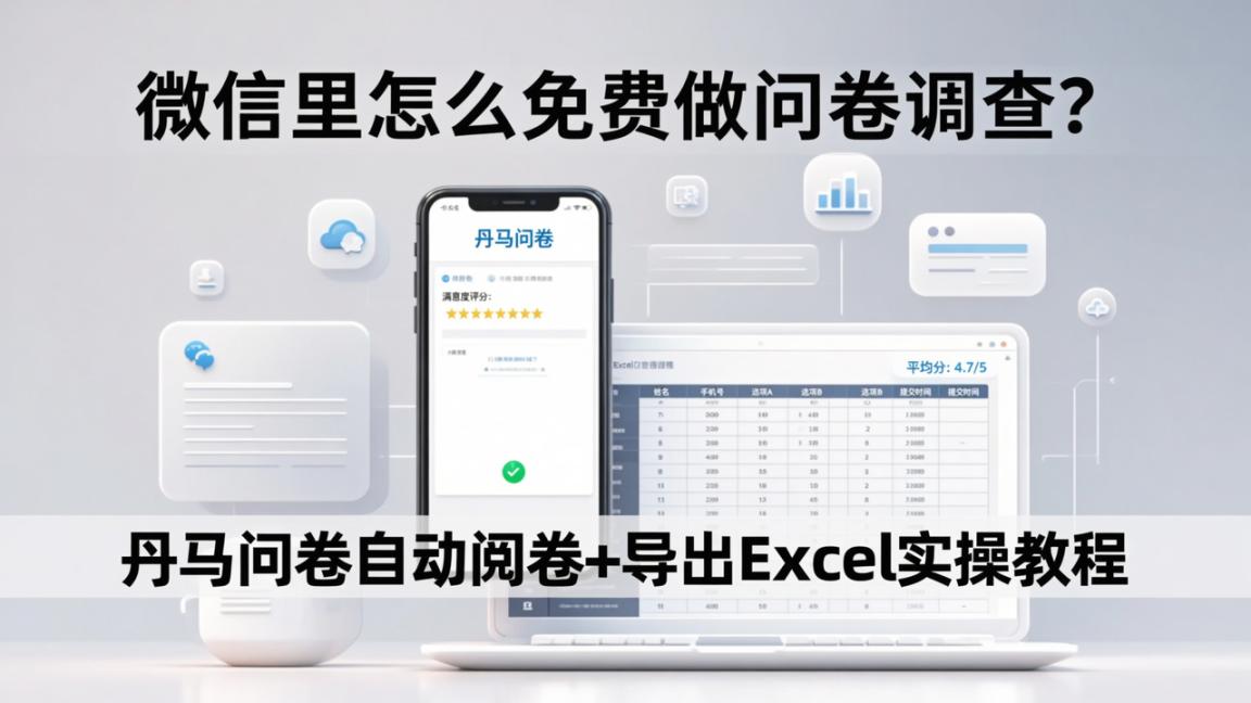 微信里怎么免费做问卷调查？丹马问卷自动阅卷+导出Excel实操教程