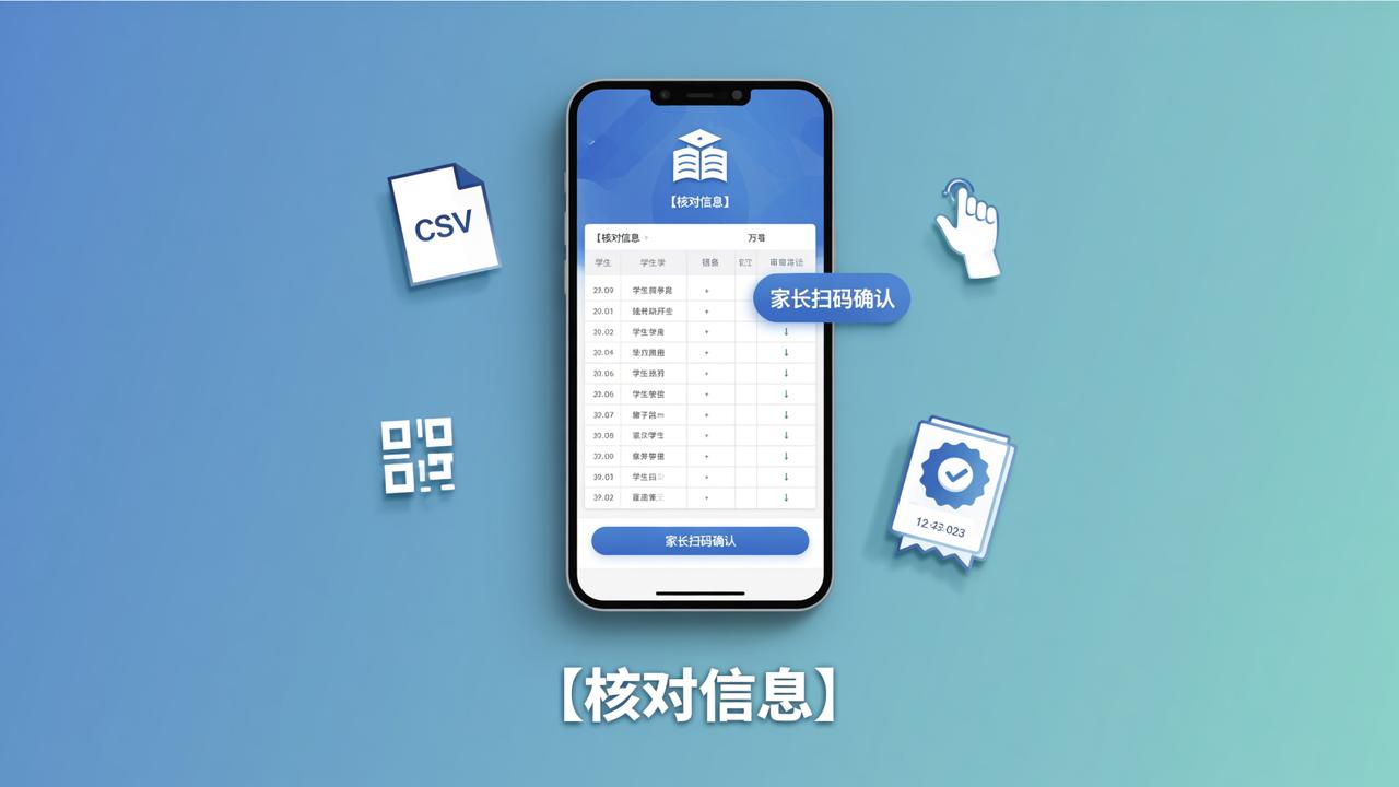 学籍信息核对用什么软件？【核对信息】微信小程序批量导入+家长扫码确认全流程教程