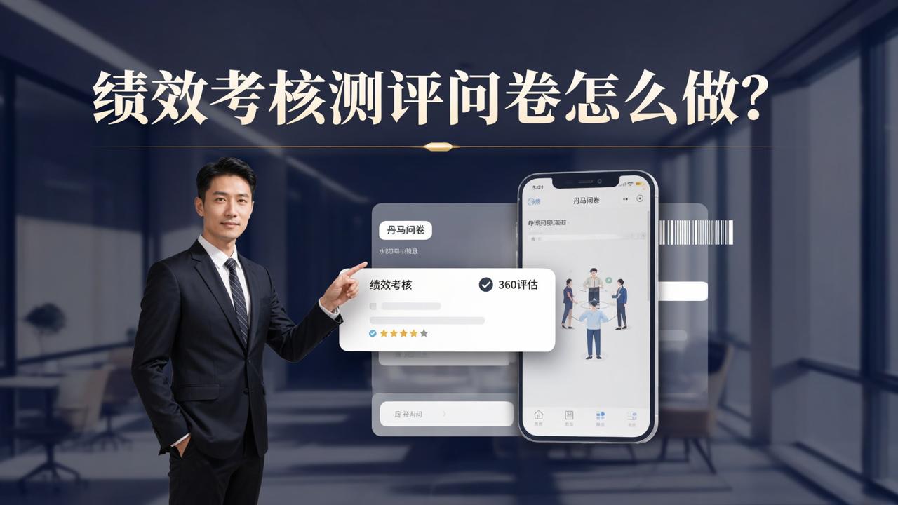 绩效考核测评问卷怎么做？用【丹马问卷】微信小程序实操教程（含员工目标达成率、民主评议、360评估设置步骤）