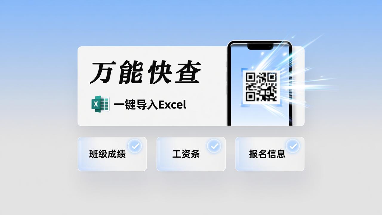 证书查询系统怎么做？用【万能快查】导入Excel扫码验真伪，支持班级成绩/工资条/报名信息一键发布