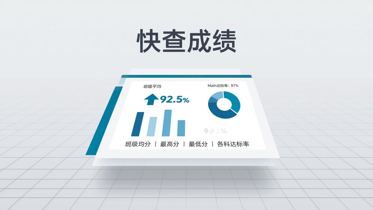 考试分析总结怎么写？用【快查成绩】自动生成文字报告，含班级均分、最高最低分、各科达标率等细节