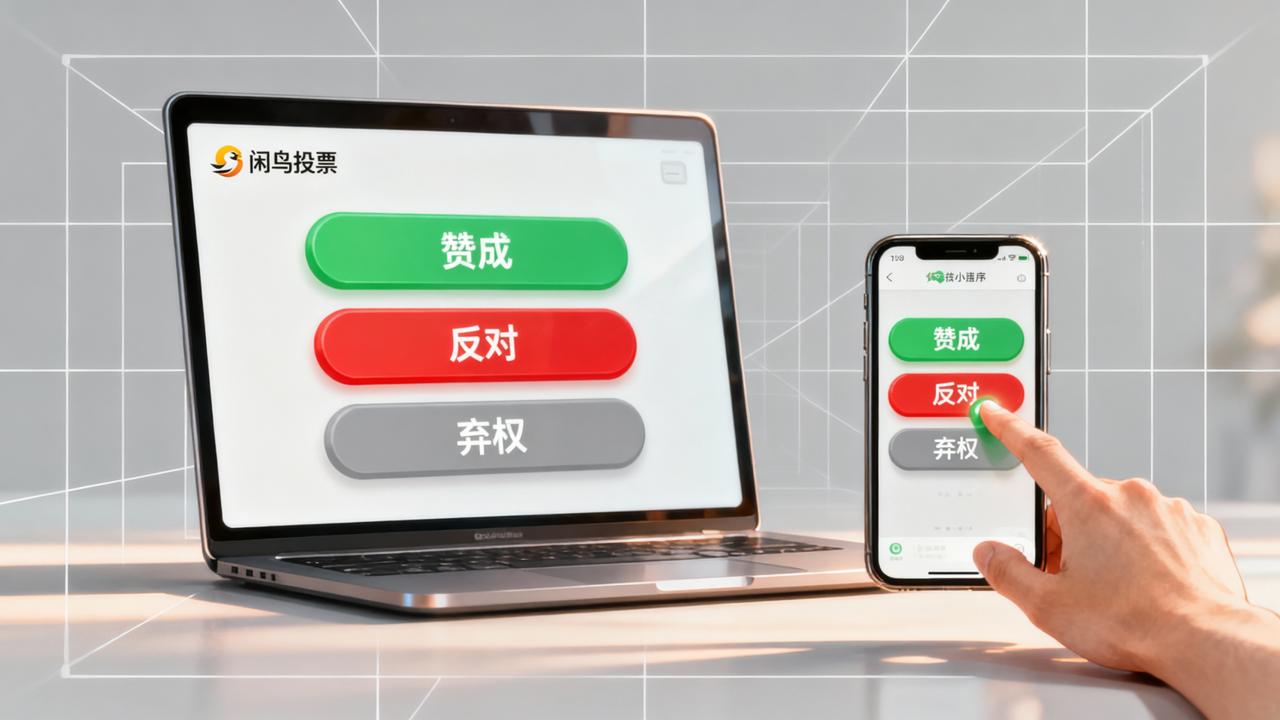民主决策投票怎么做？闲鸟投票微信小程序实操教程（支持赞成/反对/弃权、一键导出Excel）