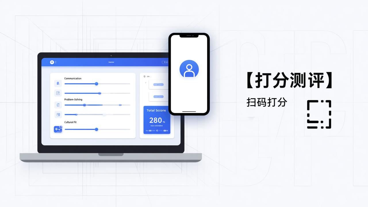 面试评分表怎么做？用【打分测评】设置多维度指标、扫码打分、自动算分导出Excel