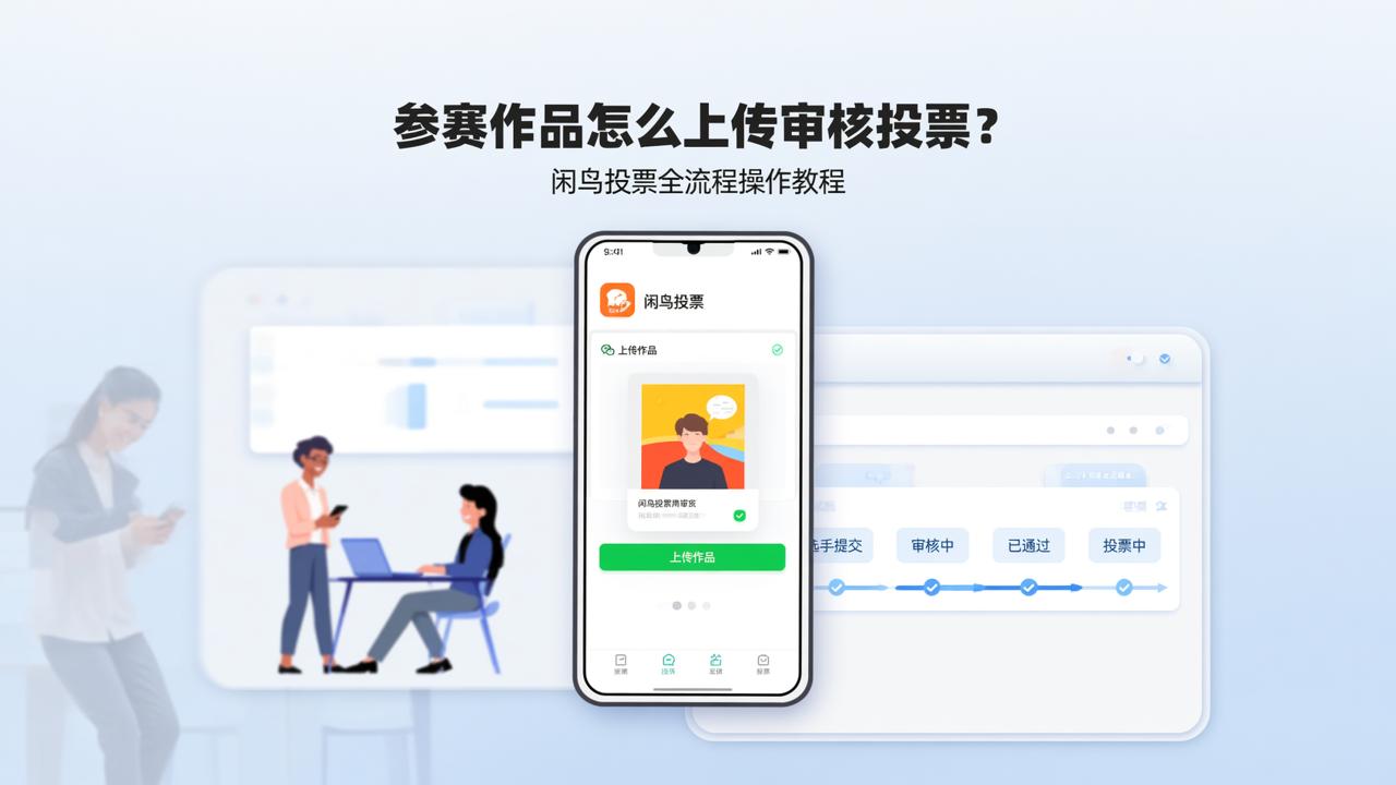 参赛作品怎么上传审核投票？闲鸟投票支持选手提交+管理员后台审核全流程操作教程