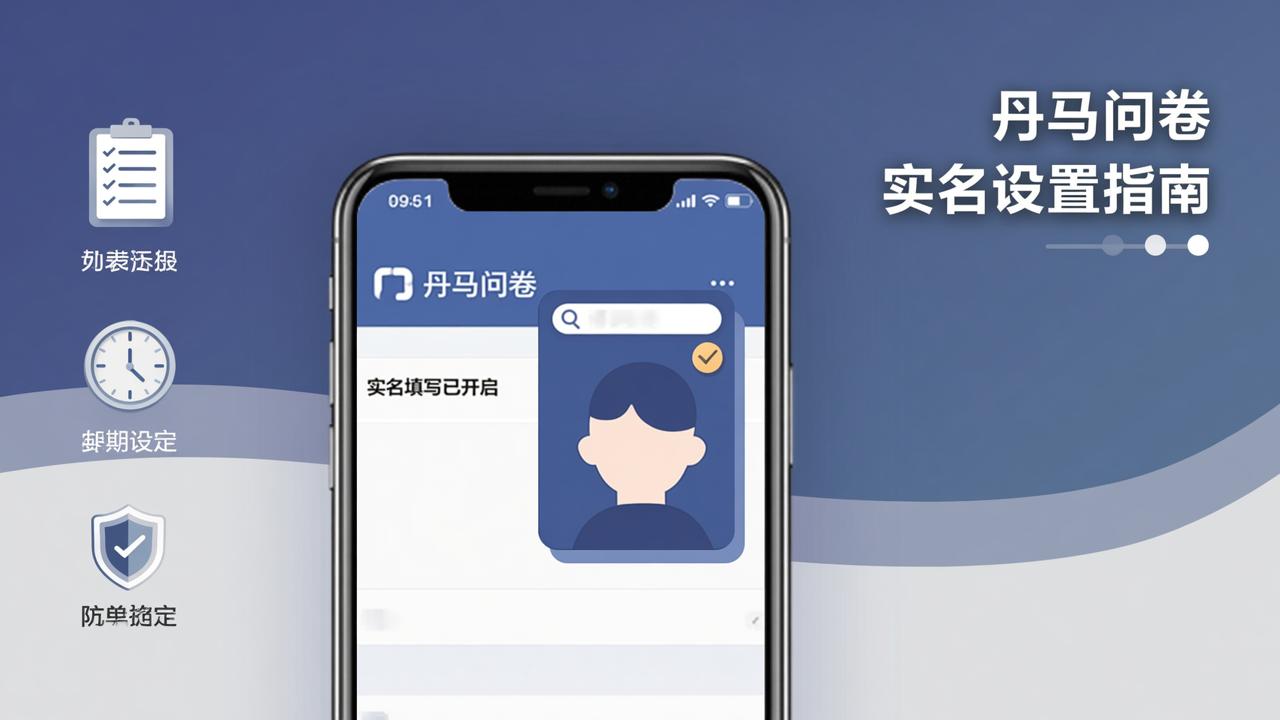 问卷调查怎么开启实名填写？丹马问卷实名设置操作步骤详解（含名单导入、截止时间、防重复提交）