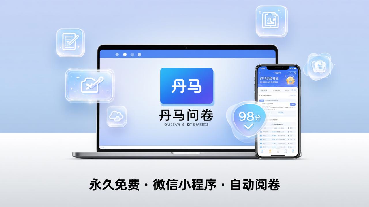 在线考试系统免费版怎么选？丹马问卷微信小程序自动阅卷、秒出成绩、永久免费