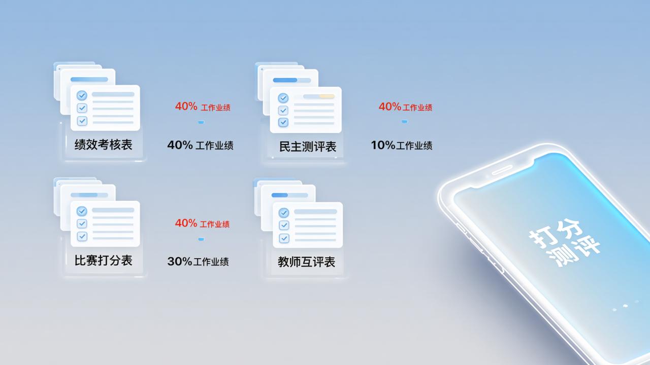 打分测评小程序免费版怎么用？在线评分系统如何创建绩效考核表、民主测评表和比赛打分表