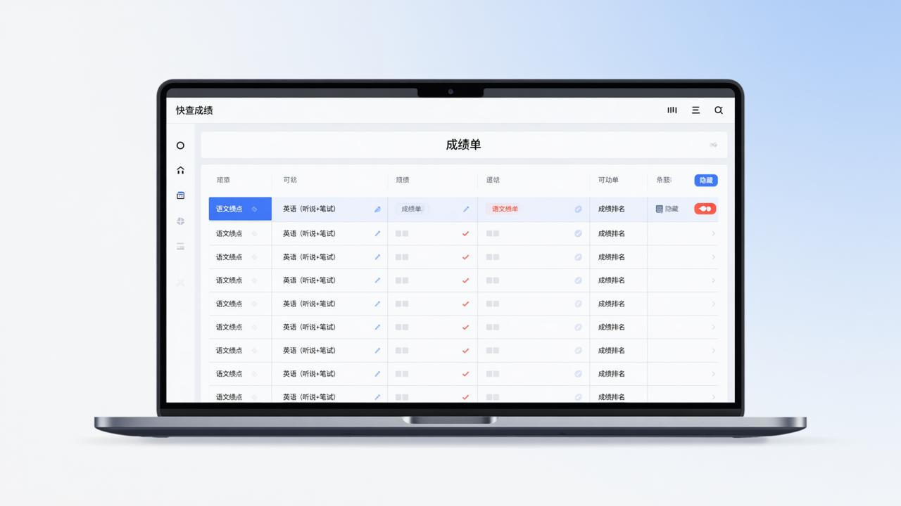 快查成绩数据列设置怎么操作？如何隐藏排名、修改科目名称、自定义成绩单显示内容
