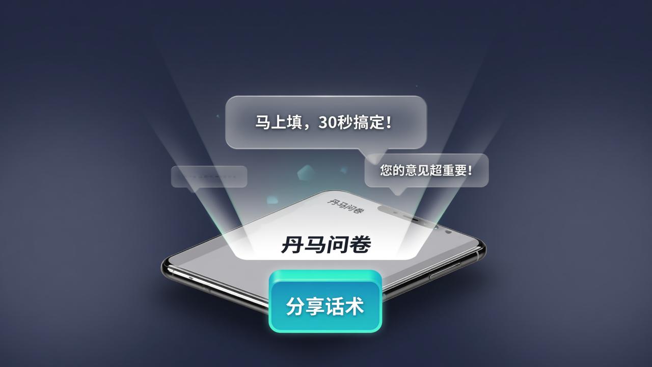 问卷分享话术怎么写更有效？丹马问卷分享设置实操指南（含12个真实场景模板）
