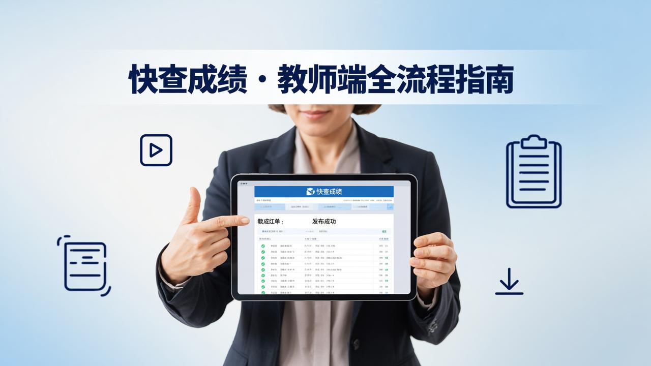 快查成绩老师操作视频在哪看？手把手教教师端录入、发布、导出成绩单全流程