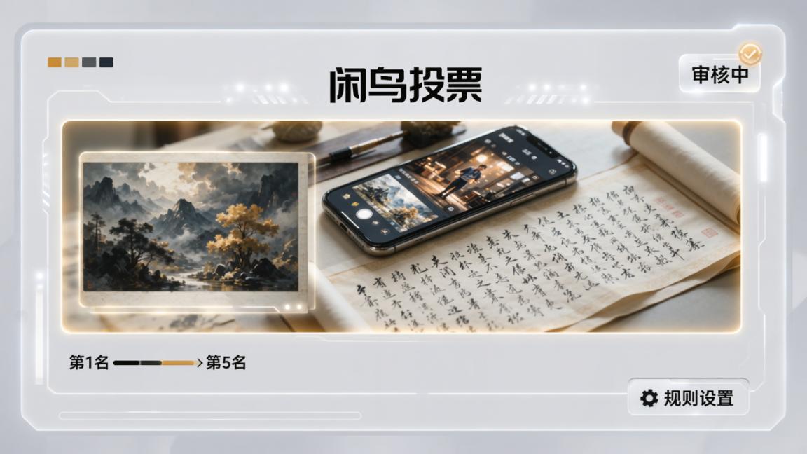 参赛作品怎么点评更公平？闲鸟投票支持作品审核、排名查看与规则设置的实操教程