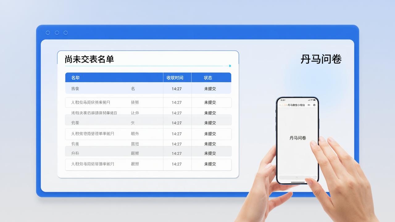 问卷谁还没填怎么看？丹马问卷怎么查未提交人员名单、实时掌握填写进度