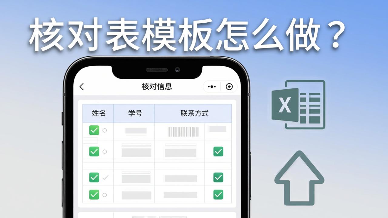 核对表模板怎么做？核对信息微信小程序免费下载演示表，支持Excel导入与一键导出