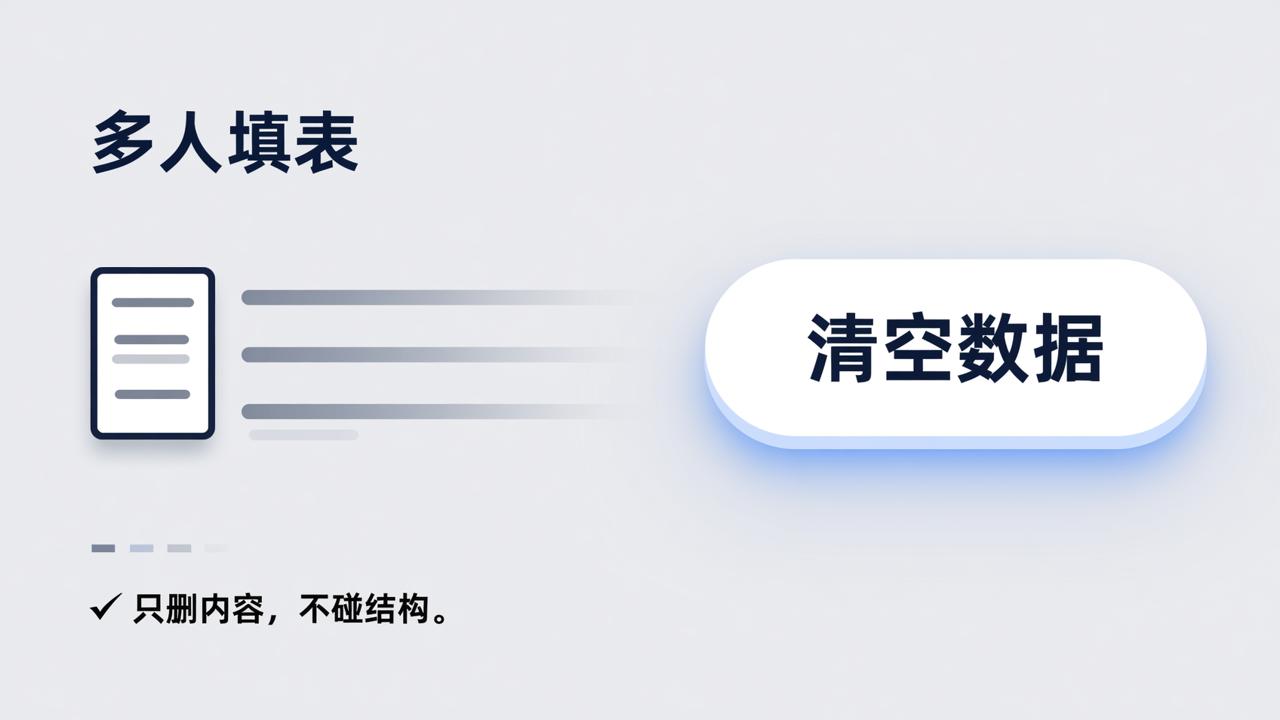 多人填表怎么一键清空所有数据？清空功能操作步骤详解（保留二维码和发放状态）