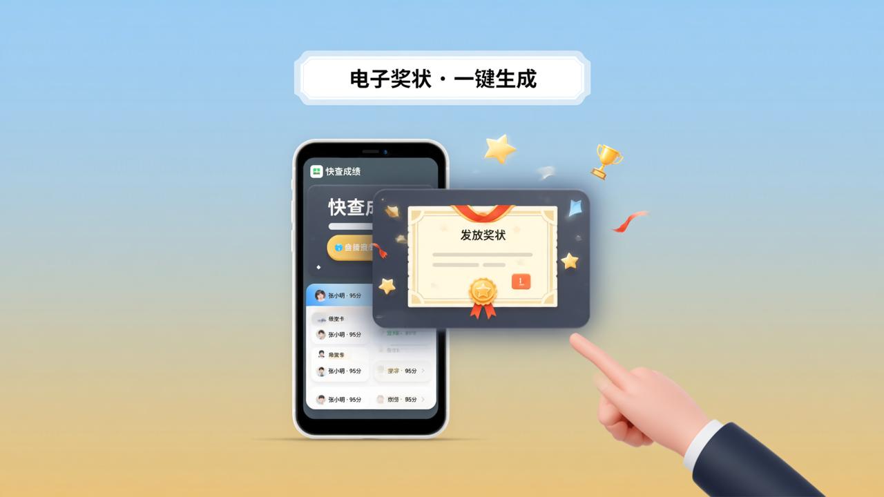 怎样用小程序一键生成电子奖状？快查成绩支持批量发放+成绩同步推送