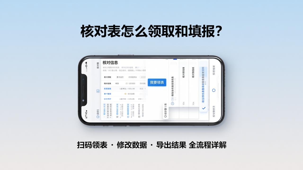 核对表怎么领取和填报？【核对信息】扫码领表、修改数据、导出结果全流程详解