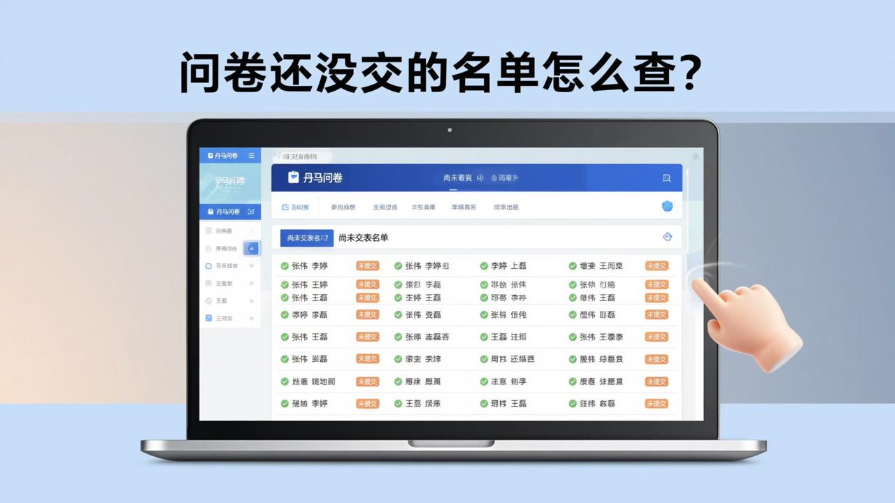 问卷还没交的名单怎么查？丹马问卷如何查看未提交人员并催收填写