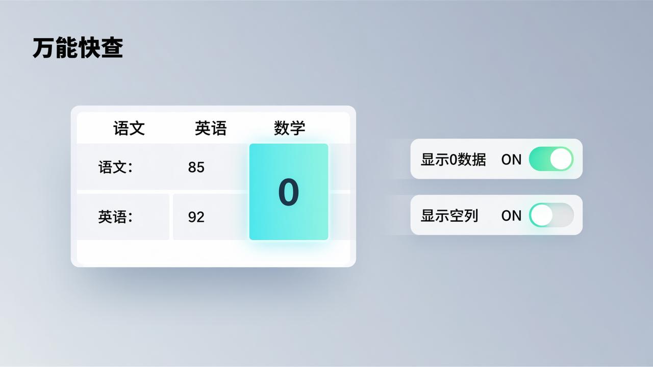 查询结果怎么显示0数据？万能快查设置空值和零值显示的详细操作教程