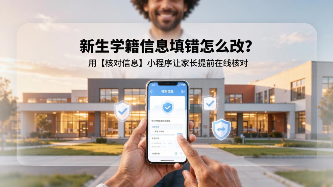 新生学籍信息填错怎么改？用【核对信息】小程序让家长提前在线核对，避免录入后无法修改