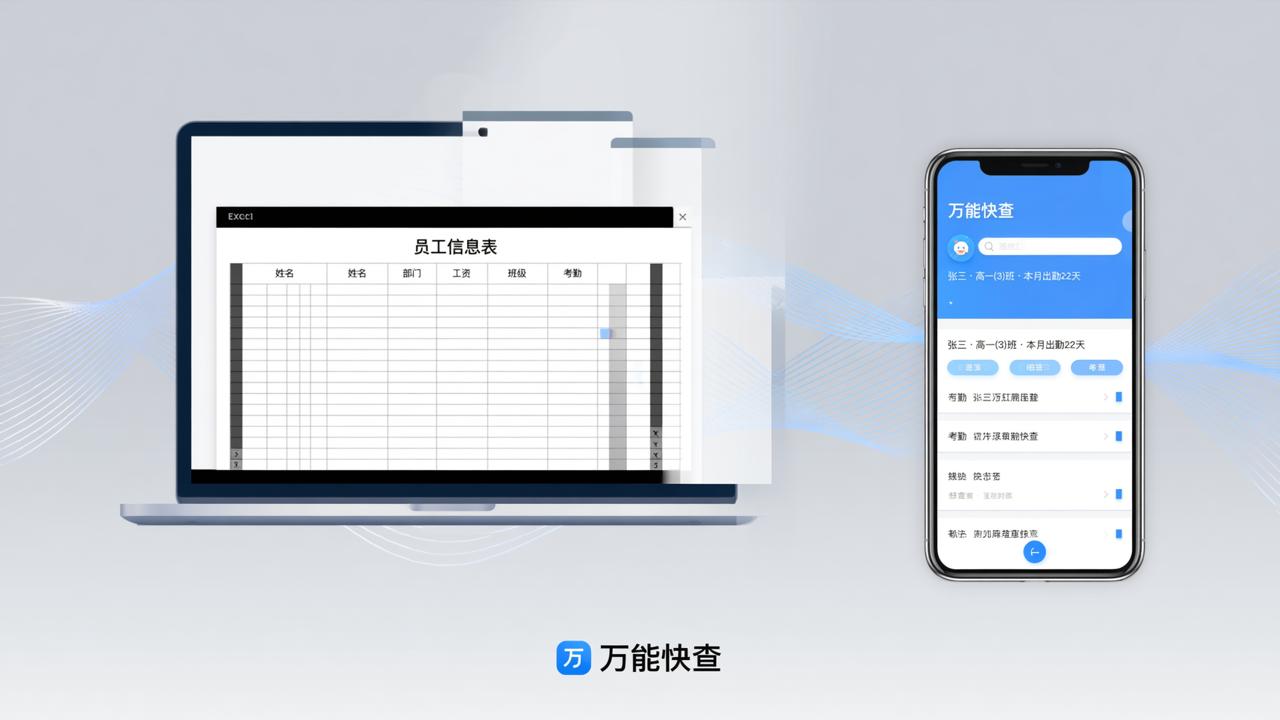 员工信息查询系统怎么做？用【万能快查】Excel导入后扫码查工资条、分班名单、考勤记录