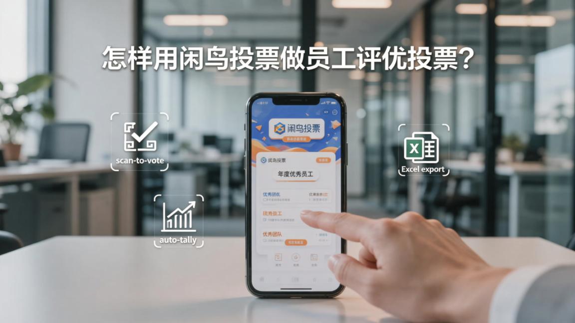 怎样用闲鸟投票做员工评优投票？扫码即投、自动统计、Excel导出全流程教程