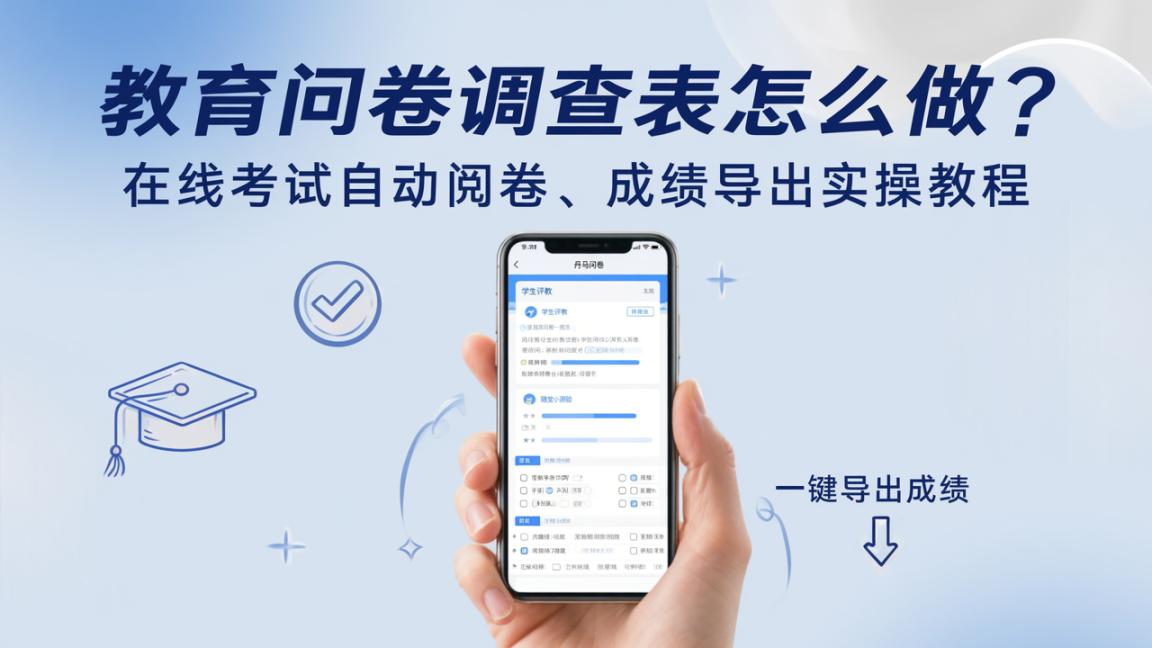 教育问卷调查表怎么做？在线考试自动阅卷、成绩导出实操教程