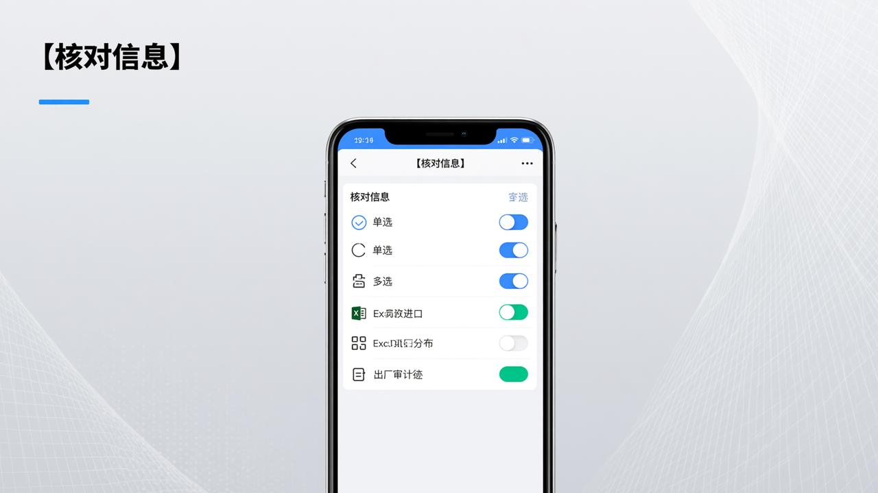 核对表单选多选怎么设置？【核对信息】自定义字段教程（含Excel导入、二维码发放、导出留痕）