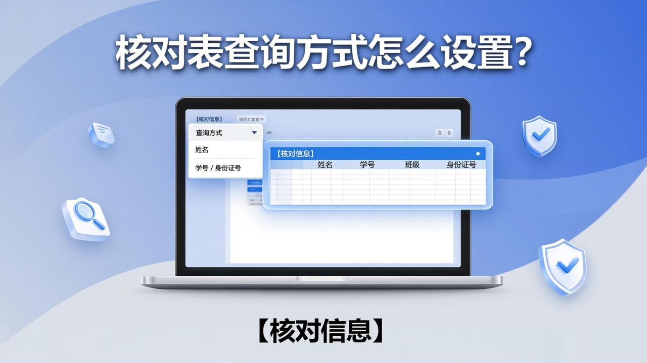 核对表查询方式怎么设置？【核对信息】小程序支持姓名/学号/身份证等多条件切换查询
