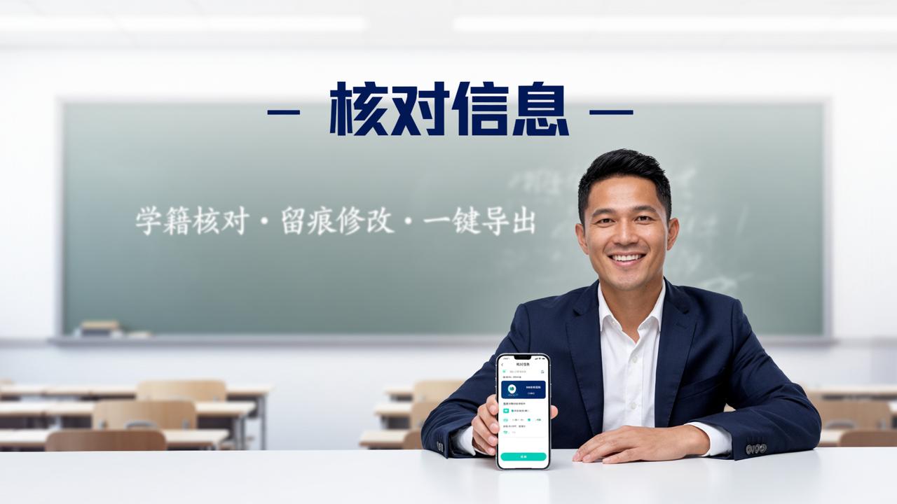 学籍信息核对怎么防填错？用【核对信息】扫码核对、留痕修改、一键导出Excel全流程实操