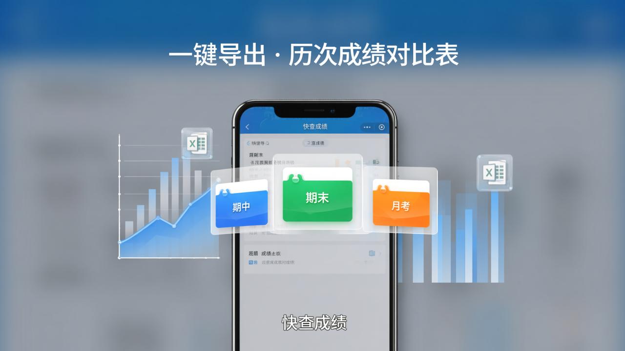 怎样一键导出历次考试成绩对比表？快查成绩小程序支持多次成绩合并分析与Excel导出