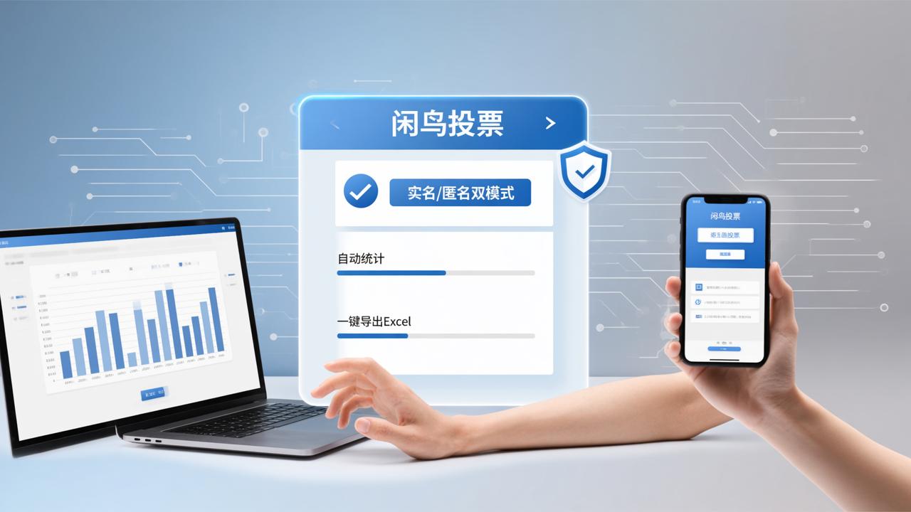 民主推荐投票小程序怎么防刷票？闲鸟投票支持实名/匿名、一键导出Excel、自动统计结果
